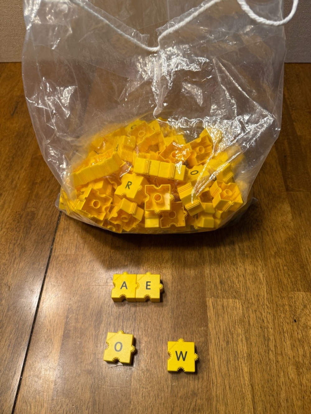 Yellow Letter-Building Puzzle Tiles for Kids - Educational Toy